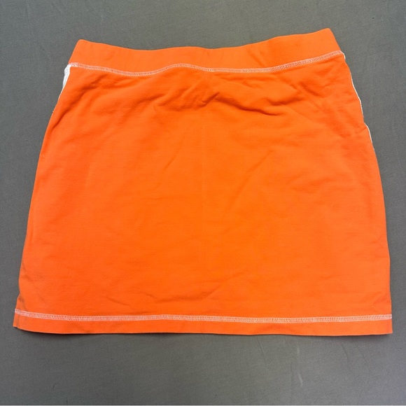 Loft Women’s Orange Stretchy Athletic Skirt with White Mesh Side Stripe Size M - Picture 2 of 4